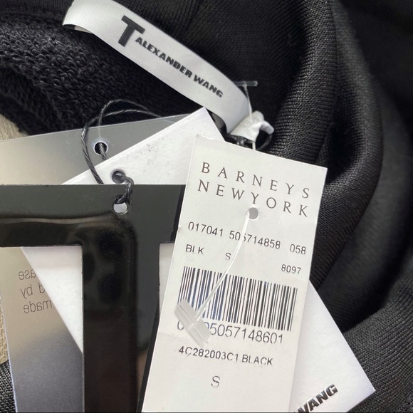 T by Alexander Wang twist twisted front black crop hoodie sweater sweatshirt top - Picture 7 of 8